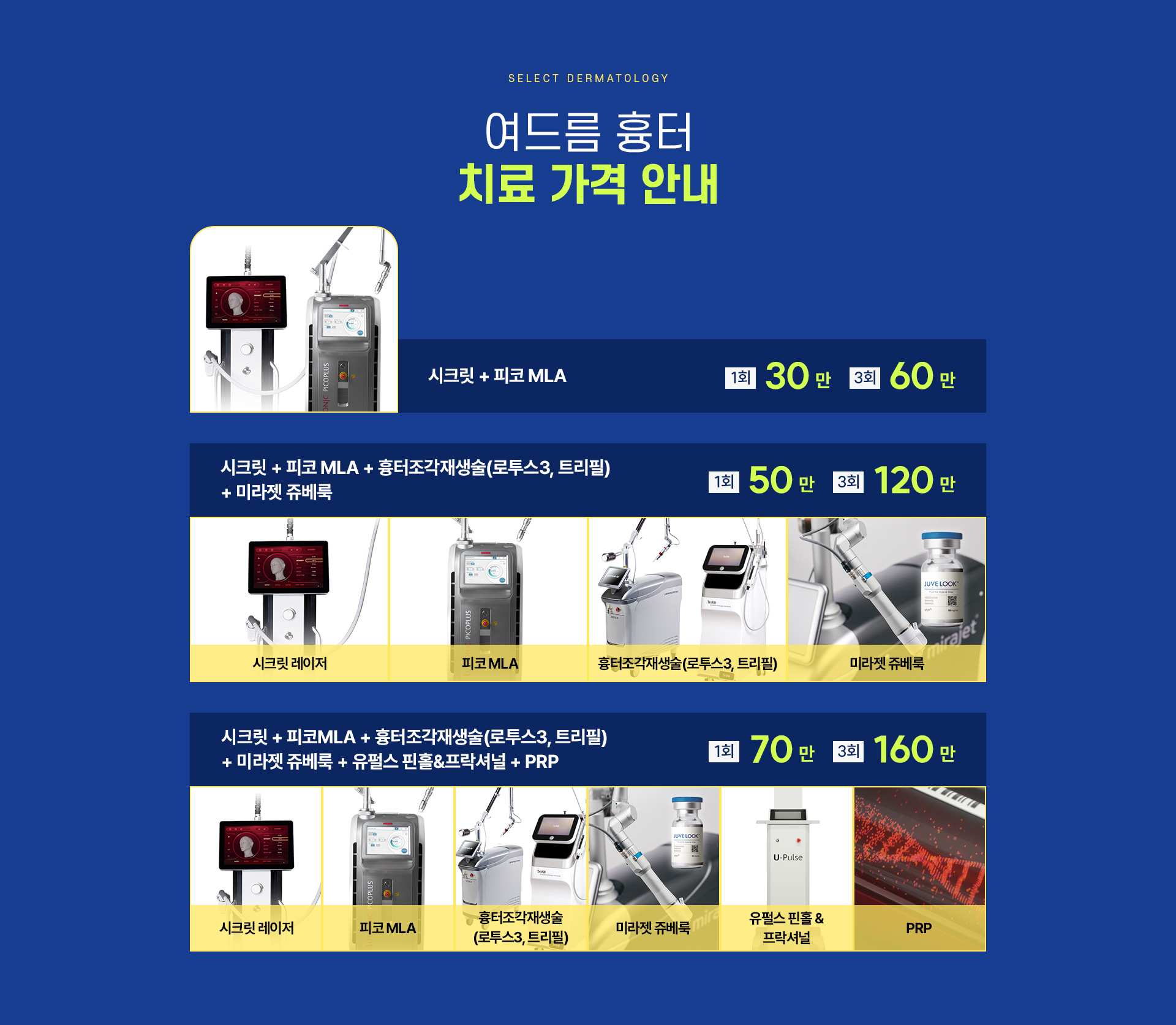 여드름흉터 가격안내