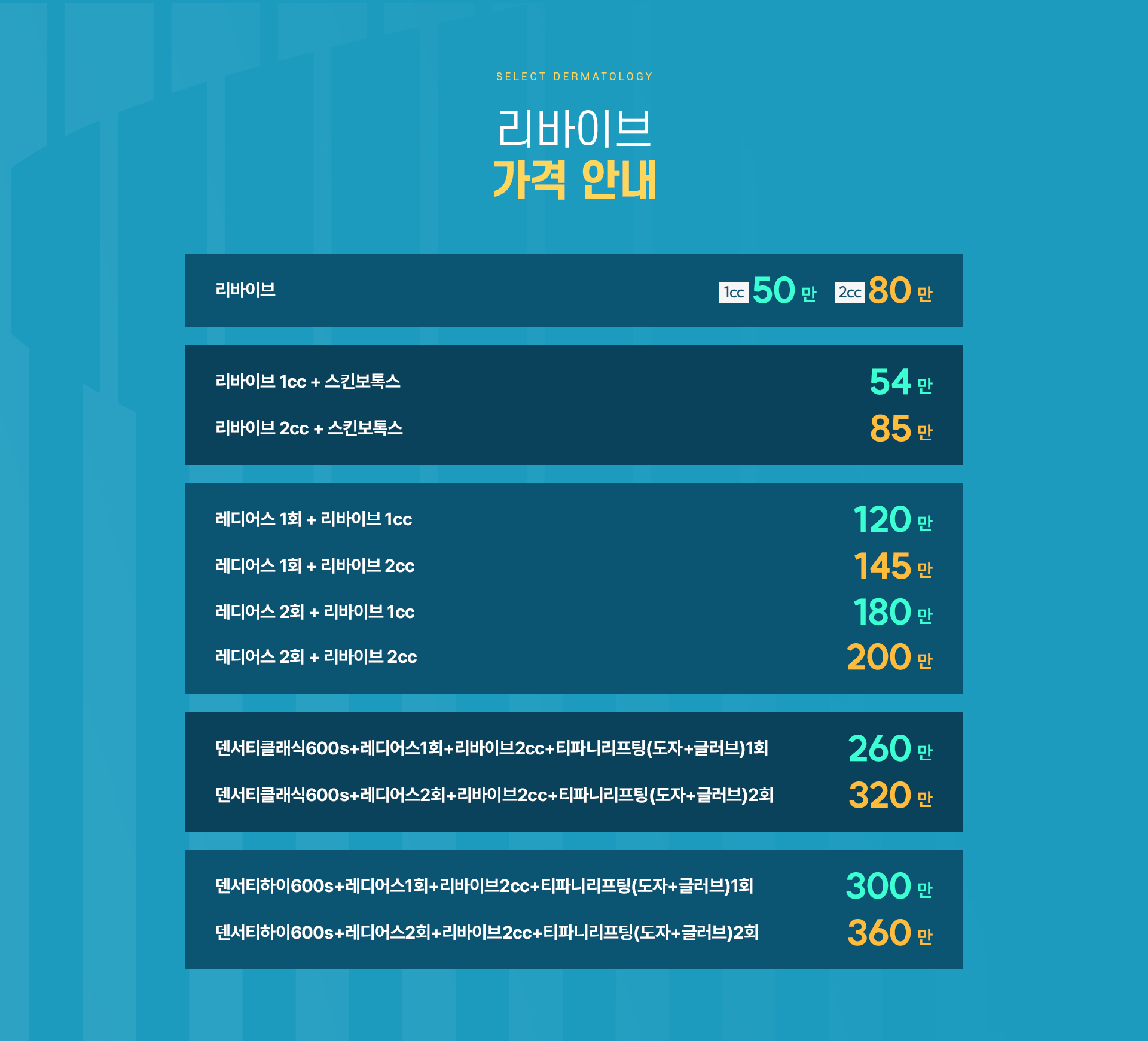 리바이브 가격안내