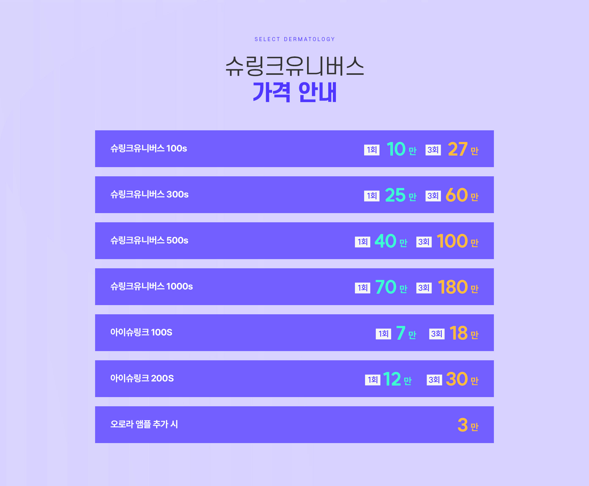 슈링크유니버스 가격안내